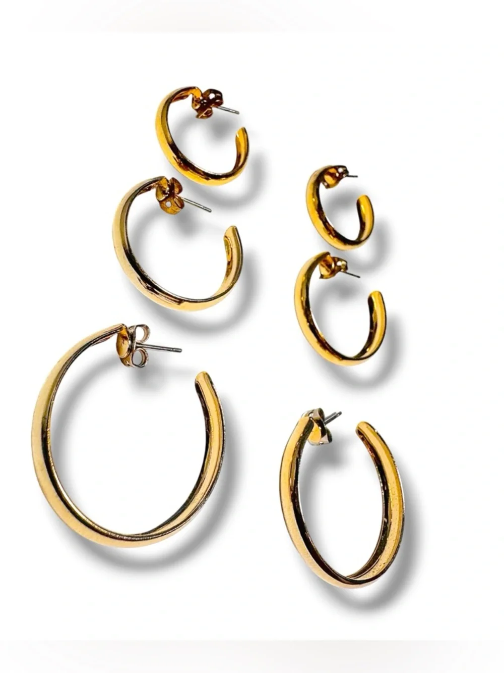 Gold Hoop Earring Set of 3 sizes - Women Jewelry